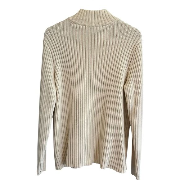 Lauren Ralph Lauren Womens Ribbed Knit Cardigan Sweater Sz 1X Minimalist Preppy - Picture 3 of 11